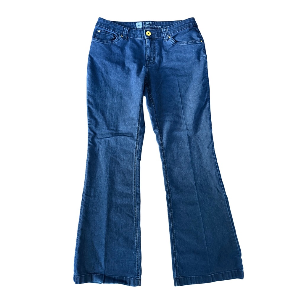 Mossimo Women's 8 Fit 4 Dark Wash Flare Premium Denim Jeans | SKU 1113